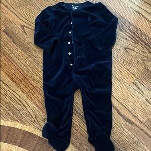 Navy blue Velvet Kids One Piece